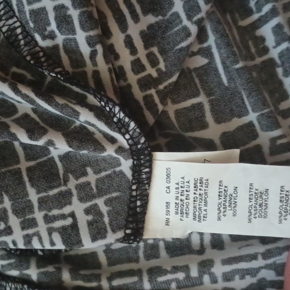 Karen Kane Black White Abstract Pint Long Sleeve A Line Dress L - Picture 7 of 7